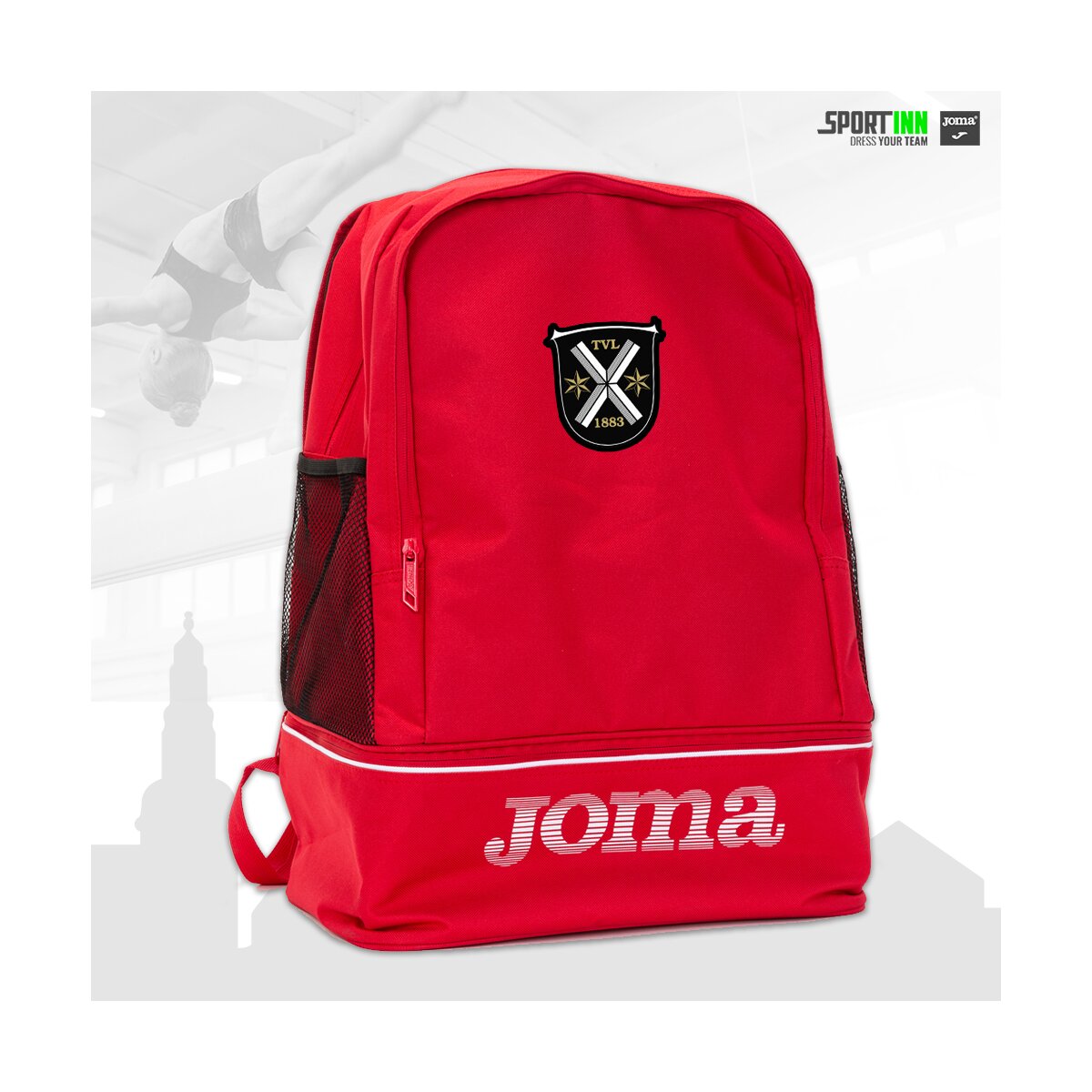 Rucksack • Training III • TVL Turnen • Rot • mit Schuhfach und Netzen