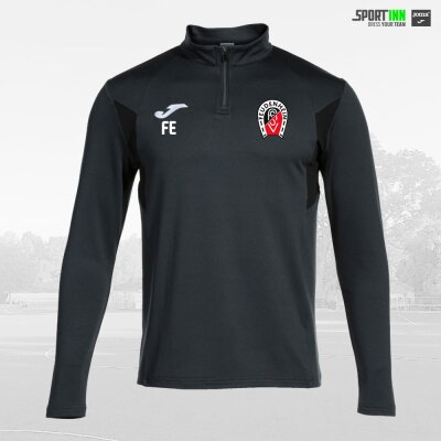 Sweatshirt 1/4 Zip • Winner III • ASVF Fussball • Schwarz/Grau • Langarm