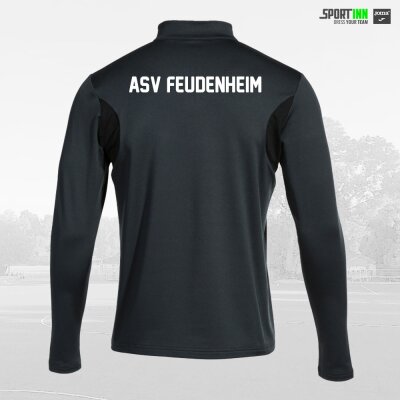 Sweatshirt 1/4 Zip • Winner III • ASVF Fussball • Schwarz/Grau • Langarm