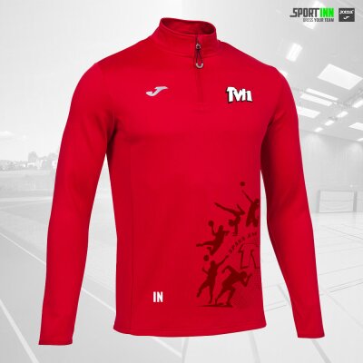 Sweatshirt 1/4 Zip • Combi Running • TVH Leichtathletik • Rot • Langarm