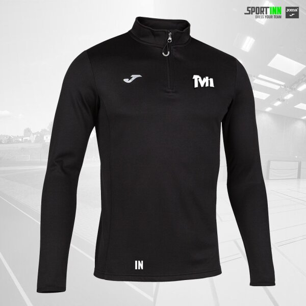 Sweatshirt 1/4 Zip • Combi Running • TVH Leichtathletik • Schwarz • Langarm