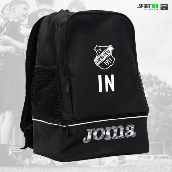 Rucksack • Training • SV Gimbsheim • Schwarz • mit Schuhfach und Netzen